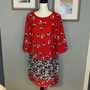 Red floral dress